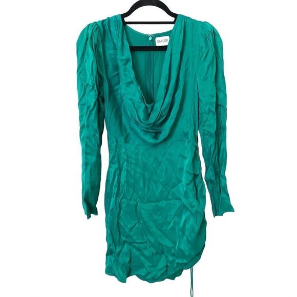 SAYLOR Adrienne Satin Cowlneck Dress NWT Sz Sm - Picture 2 of 4